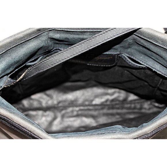 Salvatore Ferragamo - Vintage "Vara" Convertible Clutch in Blue Grey, Italy - Picture 5 of 11